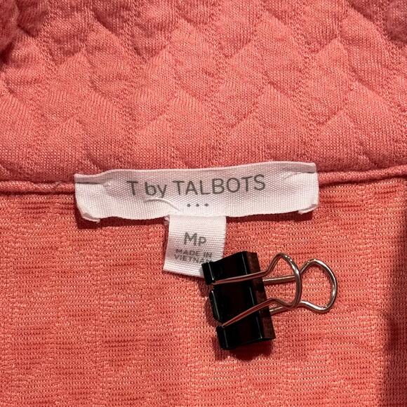 T by Talbots Pullover Textured 1/4 Zip Y2K Minimalist Cottage Athleisure Cozy PM - Picture 3 of 5